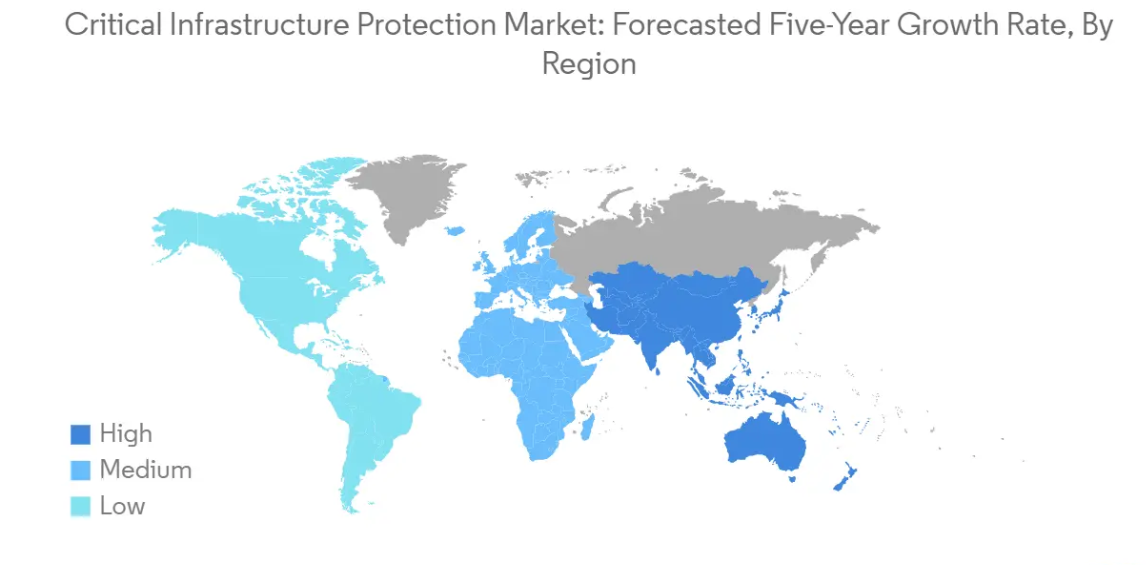 Market Analysis of Critical Infrastructure Protection Market: Forecasted Growth Rate by Region